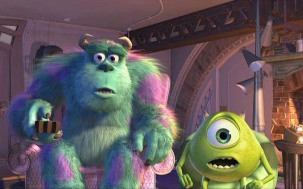 mike and sully from monsters in sitting in chairs